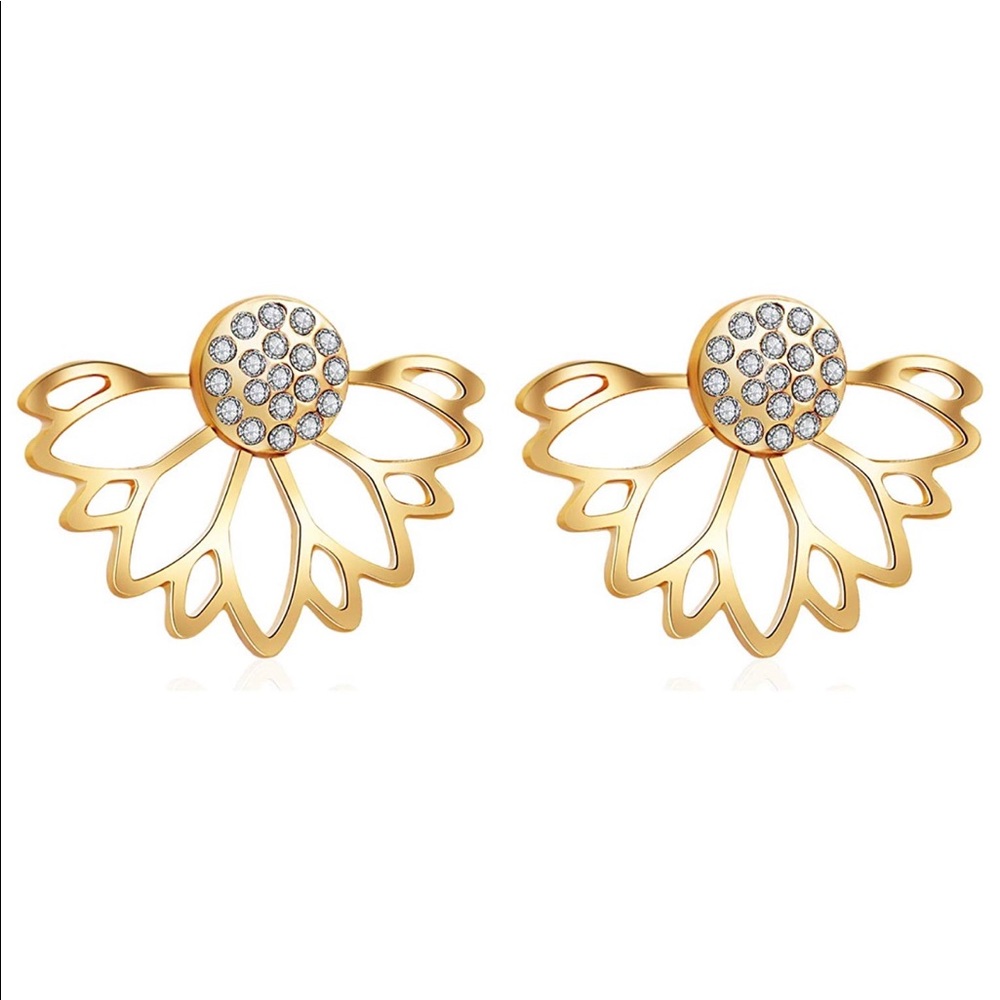 3 Piece Lotus Flower Earring - Picture 2 of 5